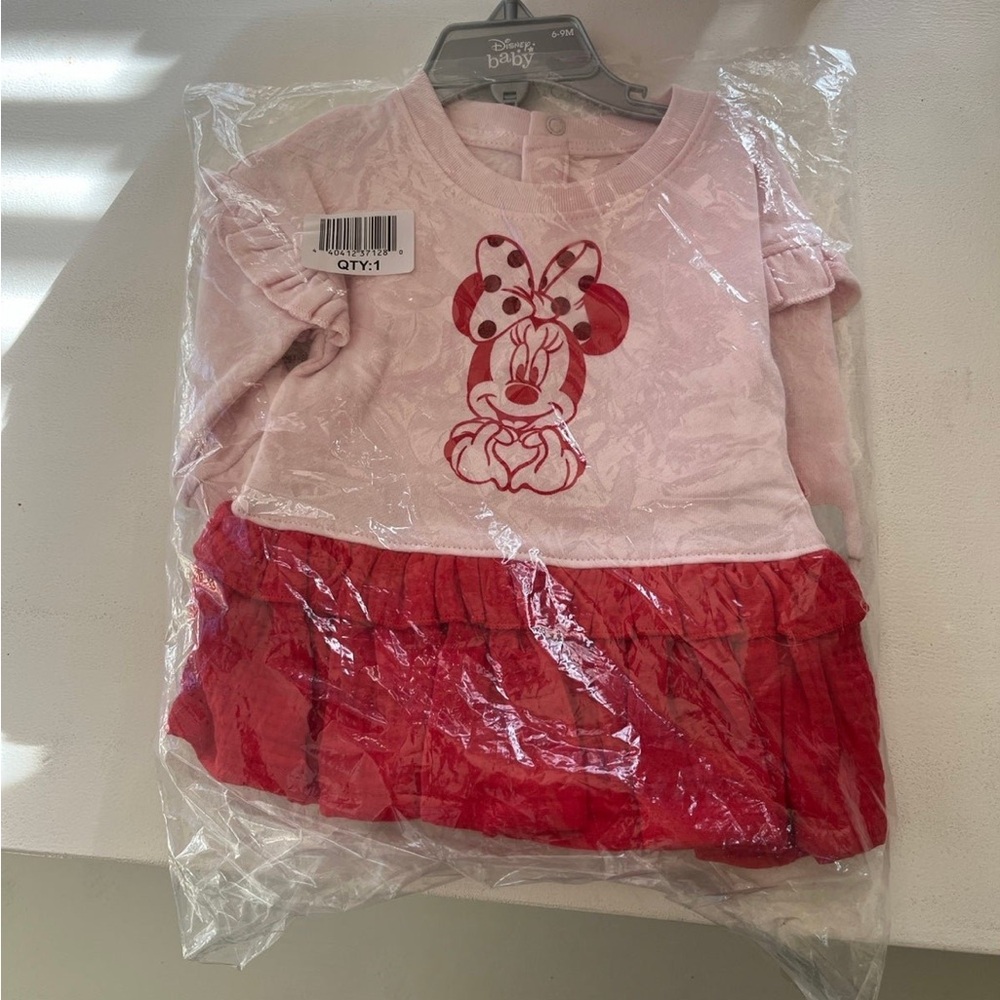 Disney Baby Pink and Red Minnie Mouse Dress